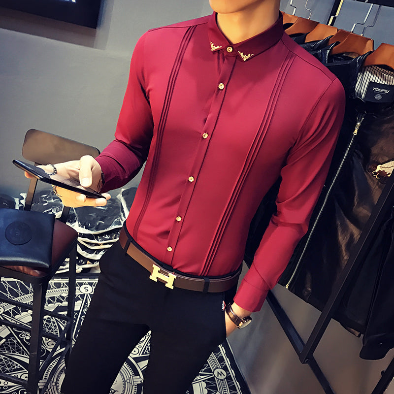 Fashion Solid Party Shirts Men
