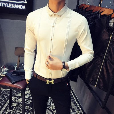 Fashion Solid Party Shirts Men