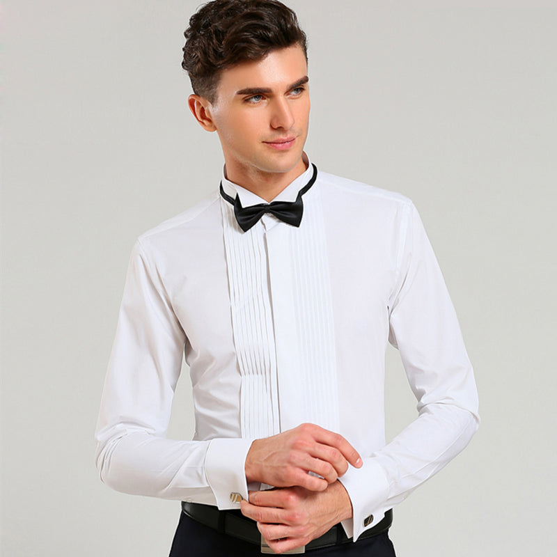Men's Wing Collar 1/4" Pleat Tuxedo Shirt