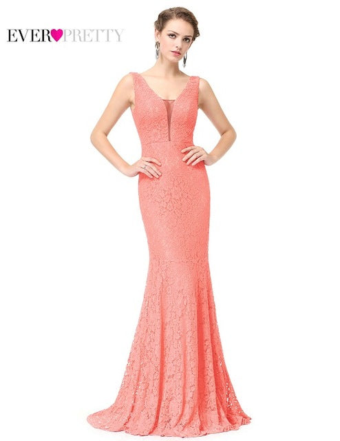 Lace Mermaid Prom Dresses Long