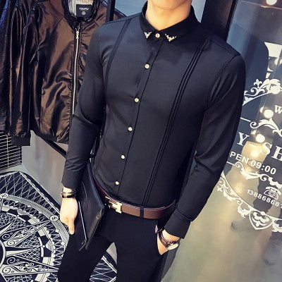 Fashion Solid Party Shirts Men