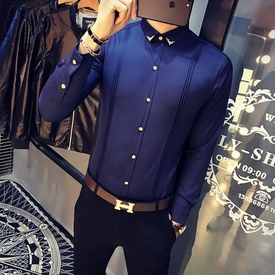 Fashion Solid Party Shirts Men